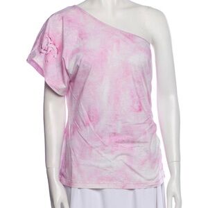 Chanel Pink Tie-Dye Off-Shoulder Women's Top